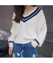 ＡＮＤＪ | ケーブル編みチルデンニット(ニット/セーター)