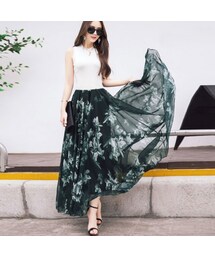 ＡＮＤＪ | 花柄シフォンマキシスカート(スカート)