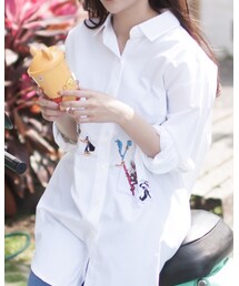 SWAGGER |  韓國空運－卡通刺繡襯衫(シャツ/ブラウス)