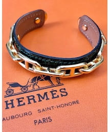 HERMES | Gold Chaine D’Ancre × Leather Bangle(バングル/リストバンド)