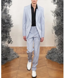 GIVENCHY | Blue Poly/Wool Trousers (20AW)(スラックス)