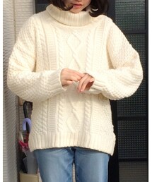 UPTIGHT | タートルネックケーブル編みニット(ニット/セーター)