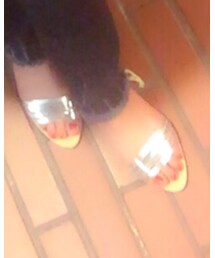 ZARA | シルバーのペタンコスリッパ(サンダル)