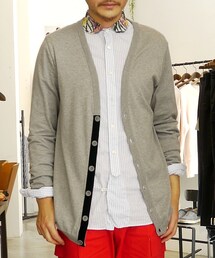 halluci | ジャガード衿 ストライプシャツ(シャツ/ブラウス)