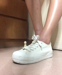 ig shop | 白色厚底布鞋(スニーカー)