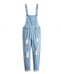 PAZZO | bf風破損牛仔吊帶褲(デニムパンツ)