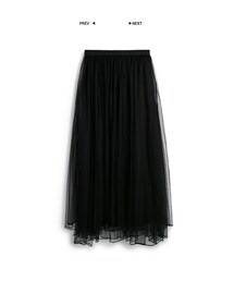 PAZZO | 黑色長版澎澎紗裙(スカート)