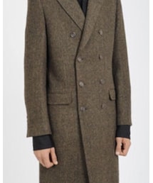 LAD MUSICIAN | HERRINGBONE TWEED DOUBLE BREASTED CHESTER COAT (2213-314)(チェスターコート)