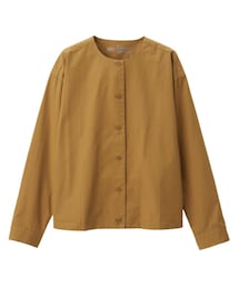 無印良品 | 新疆綿洗いざらしピンオックスクルーネックシャツ(シャツ/ブラウス)