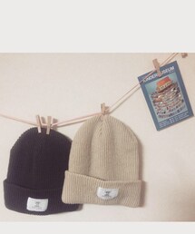 ？？？ | ニット帽 ( 左:カーキ 、右:ベージュ )(ニットキャップ/ビーニー)