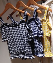 COCO DEAL | オフショルギンガムチェックtops(シャツ/ブラウス)