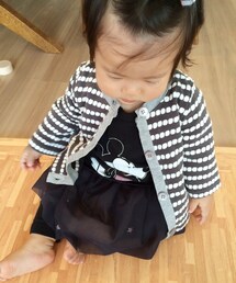 ZARA | シフォンスカート。黒→ピンク→グレーの生地三枚重ねで星柄がついてます。(スカート)