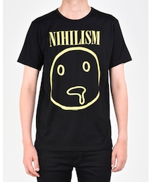 LAD MUSICIAN | CREW NECK PRINT T-SHIRT size44(Tシャツ/カットソー)
