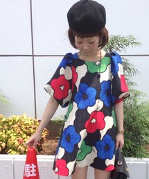 大花柄ワンピ(ワンピース)