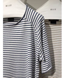 KIIT | COTTON × LINEN ラメボーダーラグランT-SHIRTS(Tシャツ/カットソー)