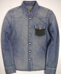 先付けホースレザーデニムシャツ(シャツ/ブラウス)