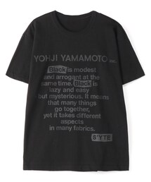 s'yte | 20/CottonJersey「Black Is Modest」Message T-Shirt  ¥ 6,930(Tシャツ/カットソー)