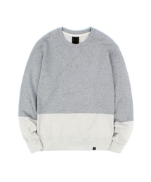UNIFORM BRIDGE | two tone sweat shirts grey/oatmeal(スウェット)
