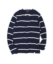 UNIFORM BRIDGE | stripe crew neck tee navy (Tシャツ/カットソー)