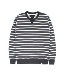 UNIFORM BRIDGE | stripe sweat shirts grey (スウェット)