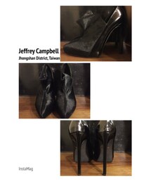 Jeffrey Campbell | 牛毛漆皮拼接造型細高跟鞋(パンプス)