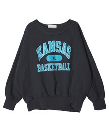 STYLENANDA | 做舊印花大學衛衣(スウェット)