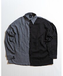 PIVOT DOOR | design switching dark shirt PD0725(シャツ/ブラウス)