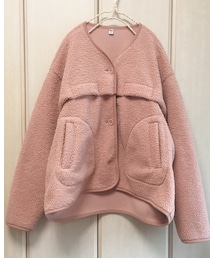 UNIQLO＠プチリフォーム | 着丈が長かったので胸元でつまみました。(ジャケット/アウター)