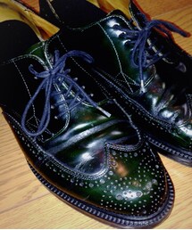 VINTAGE | vintage緑ウイングチップシューズ(ドレスシューズ)