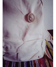 綿リュックに小菅幸子さんブローチ(バックパック/リュック)