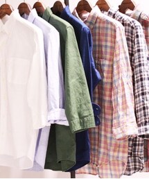 FREAK'S STORE | 綿麻チェック七部シャツ(シャツ/ブラウス)