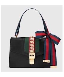 GUCCI | Sylvie Small Leather Shoulder Bag, Black(ショルダーバッグ)