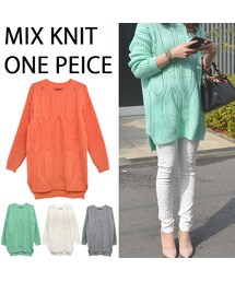 ミックスニットワンピ(ワンピース)