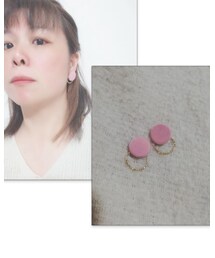 まるちゃんmade︎💕︎ | まるちゃんmade︎💕︎ピンクの〇と輪っかのピアス(ピアス（両耳用）)