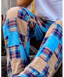 no brand | パッチワークパジャマパンツ(スラックス)