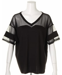 ENVYM | チュールスリーブT-SH(Tシャツ/カットソー)