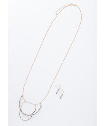 STYLEST | 3重サークルデザインネックレス･ピアスセット(ネックレス)