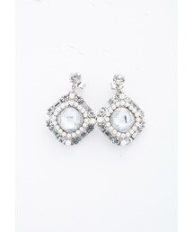 STYLEST | 垂れ下がりアンティークスワロフスキー風デザインスクエアピアス(ピアス（両耳用）)