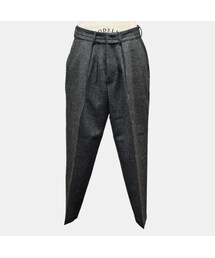 ESSAY | 2-tuck wool tapered pants (check)(スラックス)