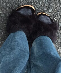 MONKI | Fur sandal(サンダル)