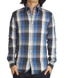 Battalion WRINKLES CHECK SHIRT "J" BLUE(シャツ/ブラウス)
