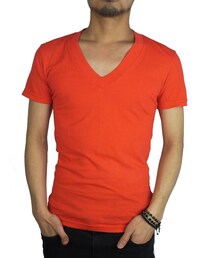 DtE in California V-NECK S/S 100% SUPIMA COTTON RED(Tシャツ/カットソー)