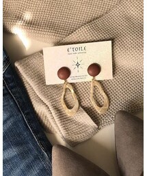 etoile | イベントで購入した手作りイヤリング皮のマット感と変形リングが涼しげで大人ぽい(イヤリング)