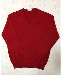 JOHN SMEDLEY | 🔸ジョンスメドレー   Ｖネックニット(赤)(ニット/セーター)