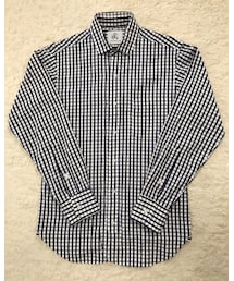 BLACK FLEECE by Brooks Brothers | ブラックフリース    ギンガムチェックシャツ(青)(シャツ/ブラウス)