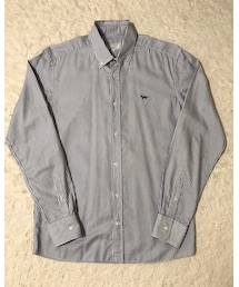 Maison Kitsune | 🔸メゾンキツネ   ストライプＢＤシャツ(青)(シャツ/ブラウス)