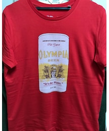 VINTAGE | 🔸90s オリンピアビール  Tシャツ(赤)(Tシャツ/カットソー)