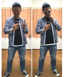 🔸前回のパジャマシャツスタイル😎✨ | 🔸パジャマシャツ(ストライプ)スタイル😎✨(その他)