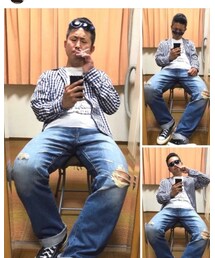 🔸過去のパジャマシャツコーデ😎② | 🔸ギンガムチェックパジャマシャツ😎✨(その他)