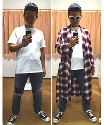 🔸基本コーデ🐷😎‼️ | 🔸オンブレチェックガウンコーデ😎✨(その他)